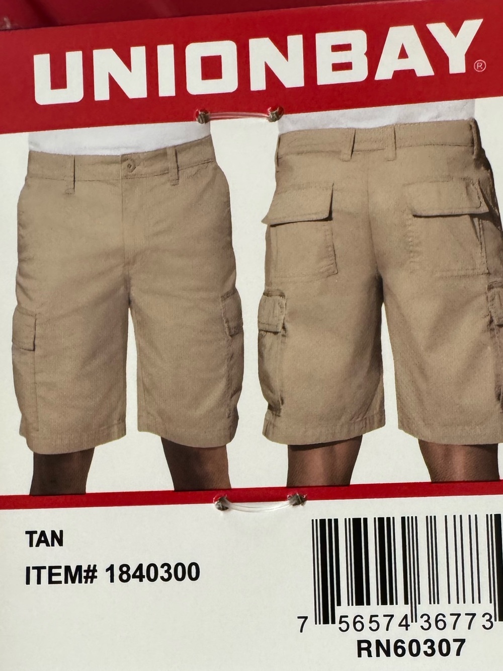 Unionbay Men’s Tan Cargo Shorts. Size 36. NWT